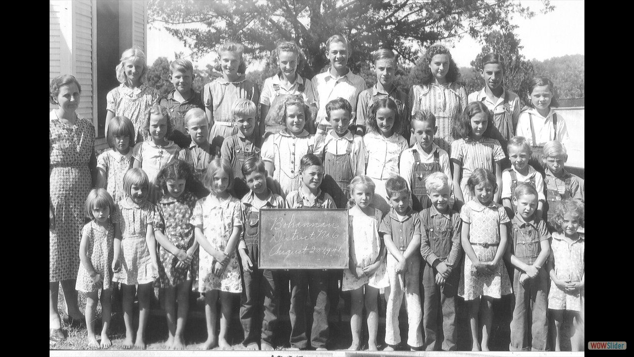 District 6 Bohannan Mountain School, 1941, Flora Hawkins, teacher