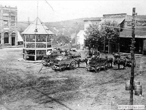 View of the square and the new town gazebo c. 1920.